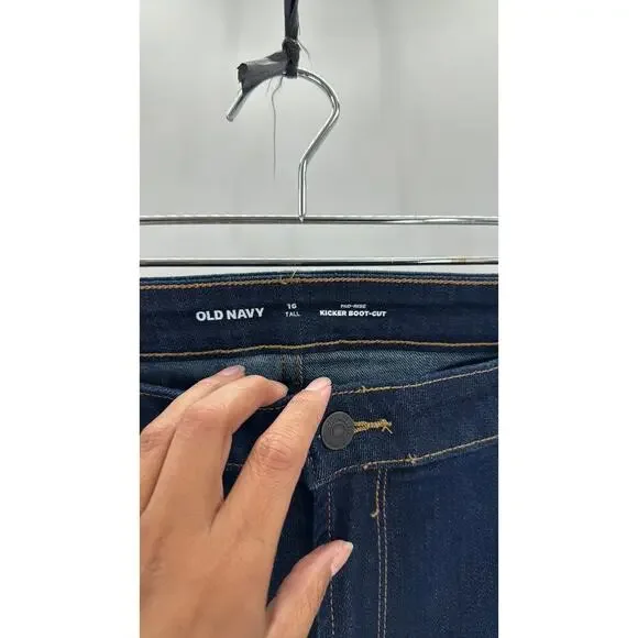 Old Navy mid rise kicker bootcut dark wash business casual jean size 16 Tall - Picture 5 of 6